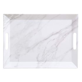 Better Homes & Gardens- Marble Print Rectangle Melamine Handled Tray