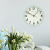 Mainstays Indoor 11.5" Round Mint Green Arabic Retro Schoolhouse Analog Wall Clock