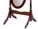 Traditional Queen Anna Style Wood Floor Cheval Mirror, Cherry Finish