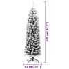 Slim Artificial Christmas Tree with Flocked Snow Green 8 ft PVC