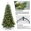 7FT PE/PVC Mixed Automatic Christmas Tree With Lights Xmas Decoration Light Up Holiday Season