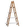 Solid bamboo wood oxford 'A'frame ladder display bookshelf