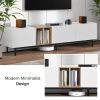 Modern TV Stand for 80'' TV with 3 Doors, Media Console Table, Entertainment Center with Large Storage Cabinet for Living Room, Bedroom