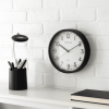 Mainstays Basic Indoor 8.78" Black Analog Round Modern Wall Clock