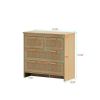 4 Drawers Rattan Cabinet,for Bedroom,Living Room,Dining Room,Hallways,Easy Assembly