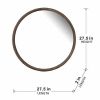 28" Round Wood Mirror, Wall Mounted Mirror Home Decor for Bathroom Living Room