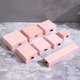 Jewelry Bracelet Jewelry Packaging Box Necklace Ring Earrings Drawer Storage Tray Custom Pull Gift Box (Option: Pink-10.8X10.8X4.2cm)