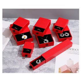 Jewelry Bracelet Jewelry Packaging Box Necklace Ring Earrings Drawer Storage Tray Custom Pull Gift Box (Option: Red-10XX8X4.2cm)