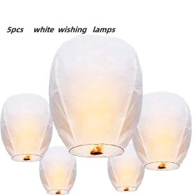 5pcs Mixed Color Kongming Lanterns Wishing Lamps Festival Lamps Blessing Lamps (Color: 5pcs White)