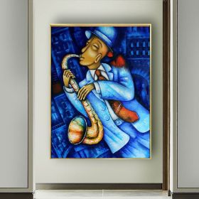 Hand Painted Oil Painting Abstract Wall Painting- musician Portrait Oil Painting On Canvas - Wall Art Picture -Acrylic Texture Home Decor (size: 90X120cm)