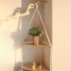 1pc,Boho Triangle Shelves Wall Decor - Plant Hanger, Candle Holder, and Home Decor for Living Room and Bedroom